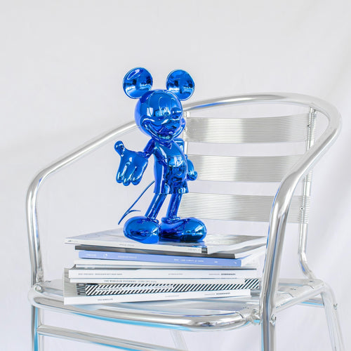 Mickey Welcome Chromé - 30 Cm - Chromé Bleu