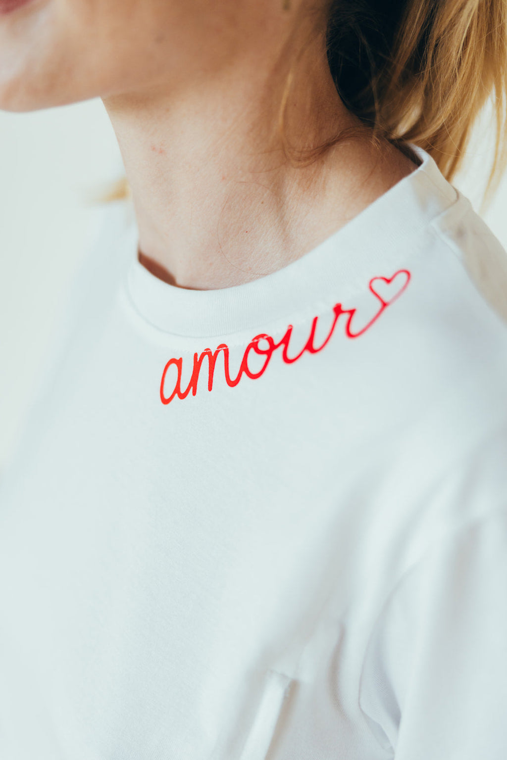 T-Shirt D'Allaitement Blanc Amour