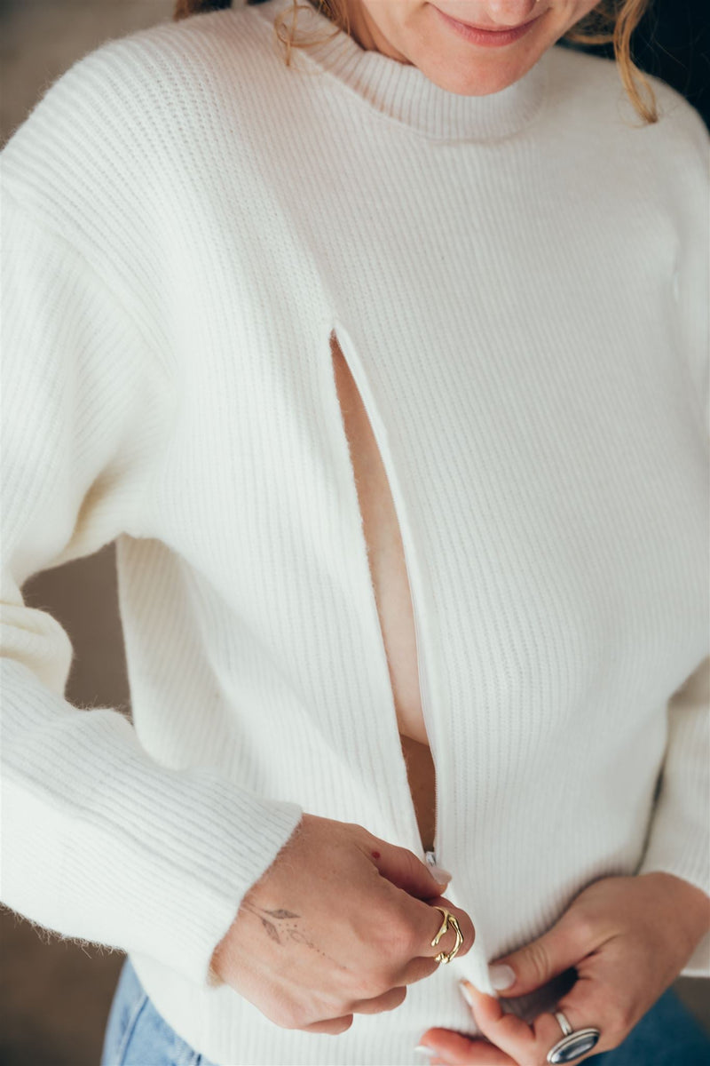 Pull D'Allaitement Écru Assia - Femme