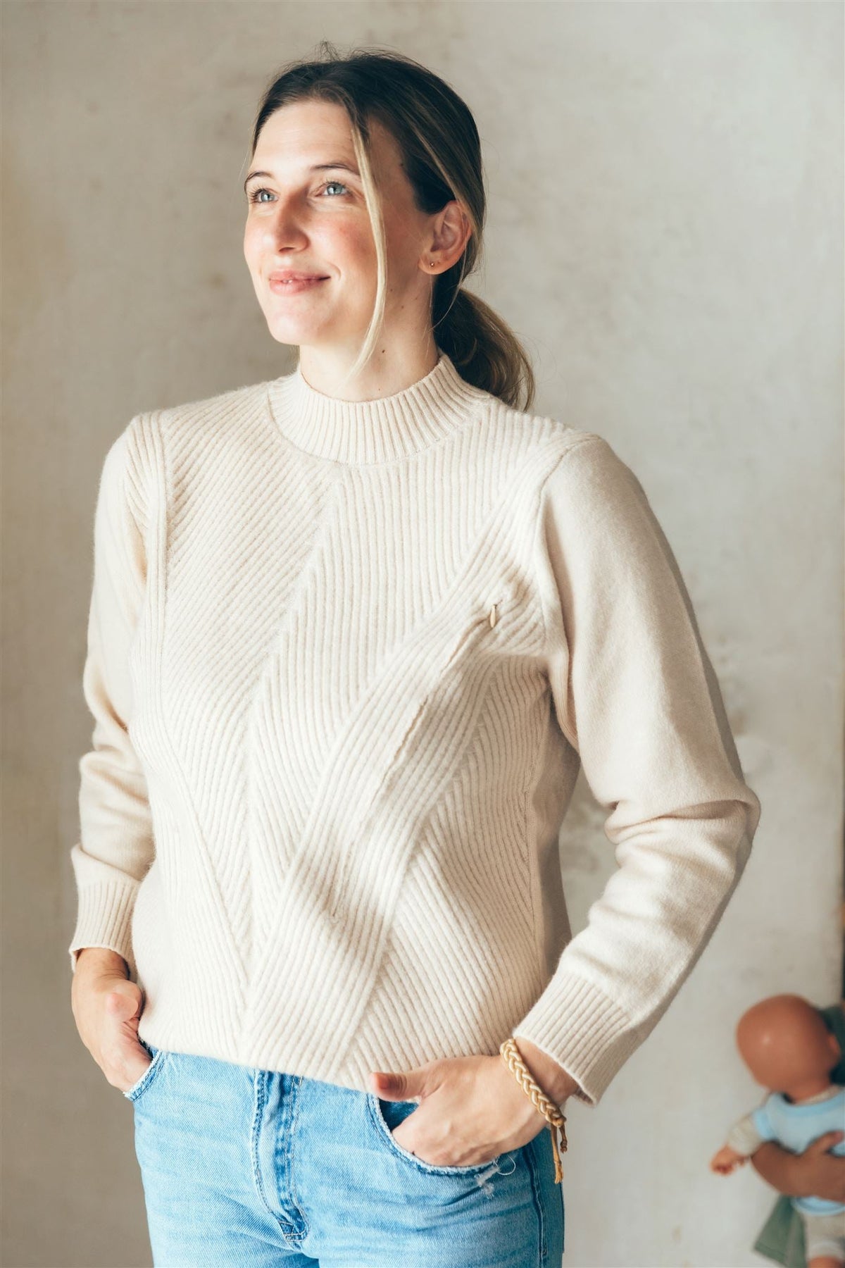 Pull D'Allaitement Écru Alma - Femme