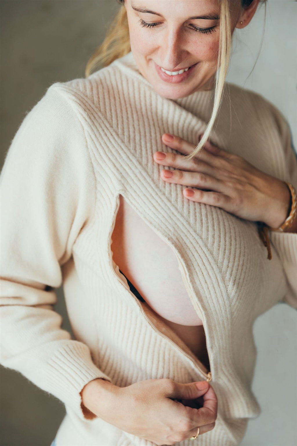 Pull D'Allaitement Écru Alma - Femme