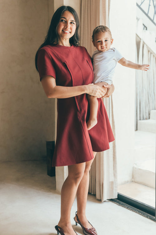 Robe D'Allaitement Bordeaux Gabriel
 - Femme