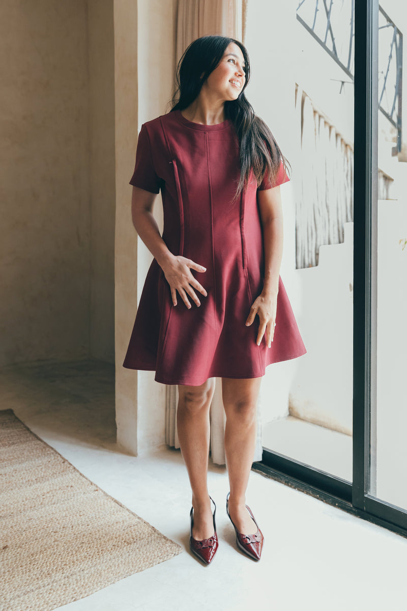 Robe D'Allaitement Bordeaux Gabriel
 - Femme