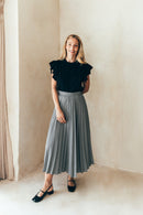 T-Shirt D'Allaitement Volant Noir - Femme