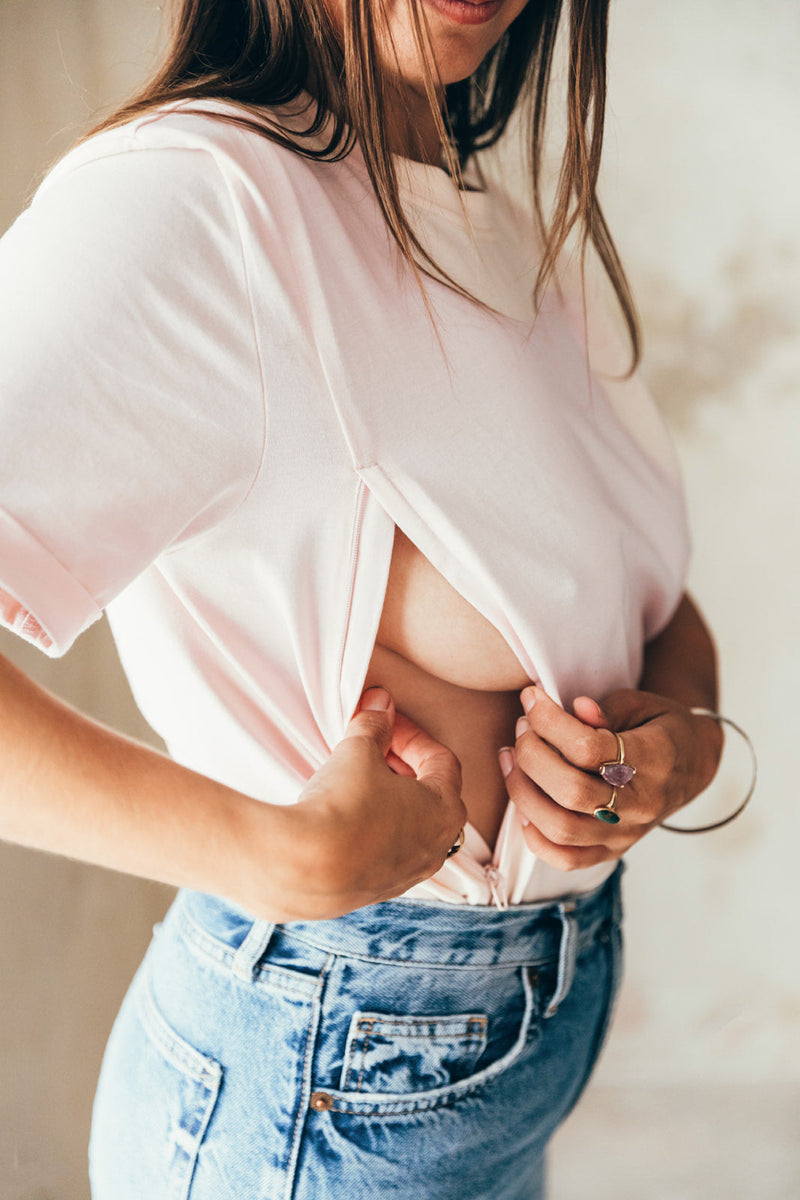 T-Shirt D'Allaitement Rose - Femme