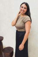 T-Shirt D'Allaitement Kaki - Femme