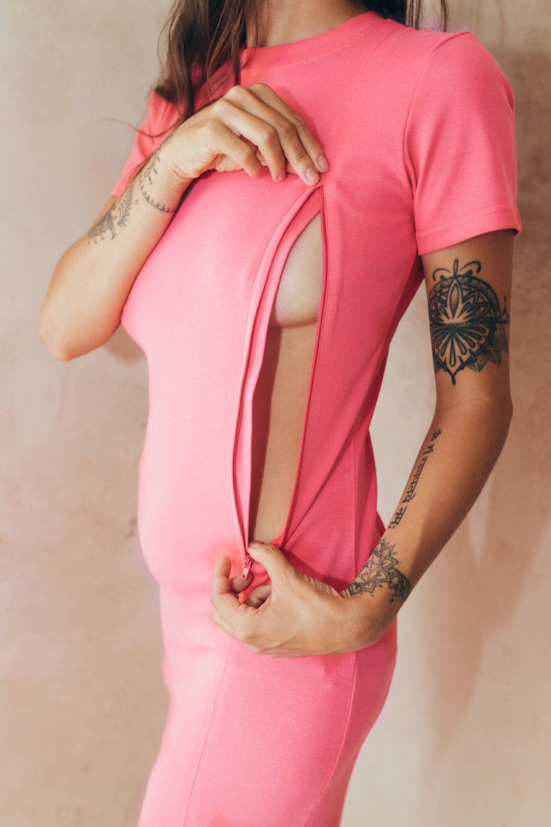 Robe D'Allaitement Tulum Rose - Femme