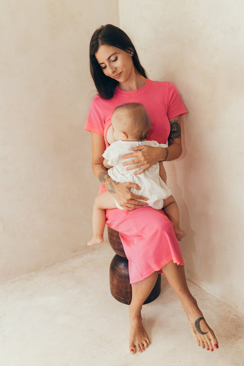 Robe D'Allaitement Tulum Rose - Femme
