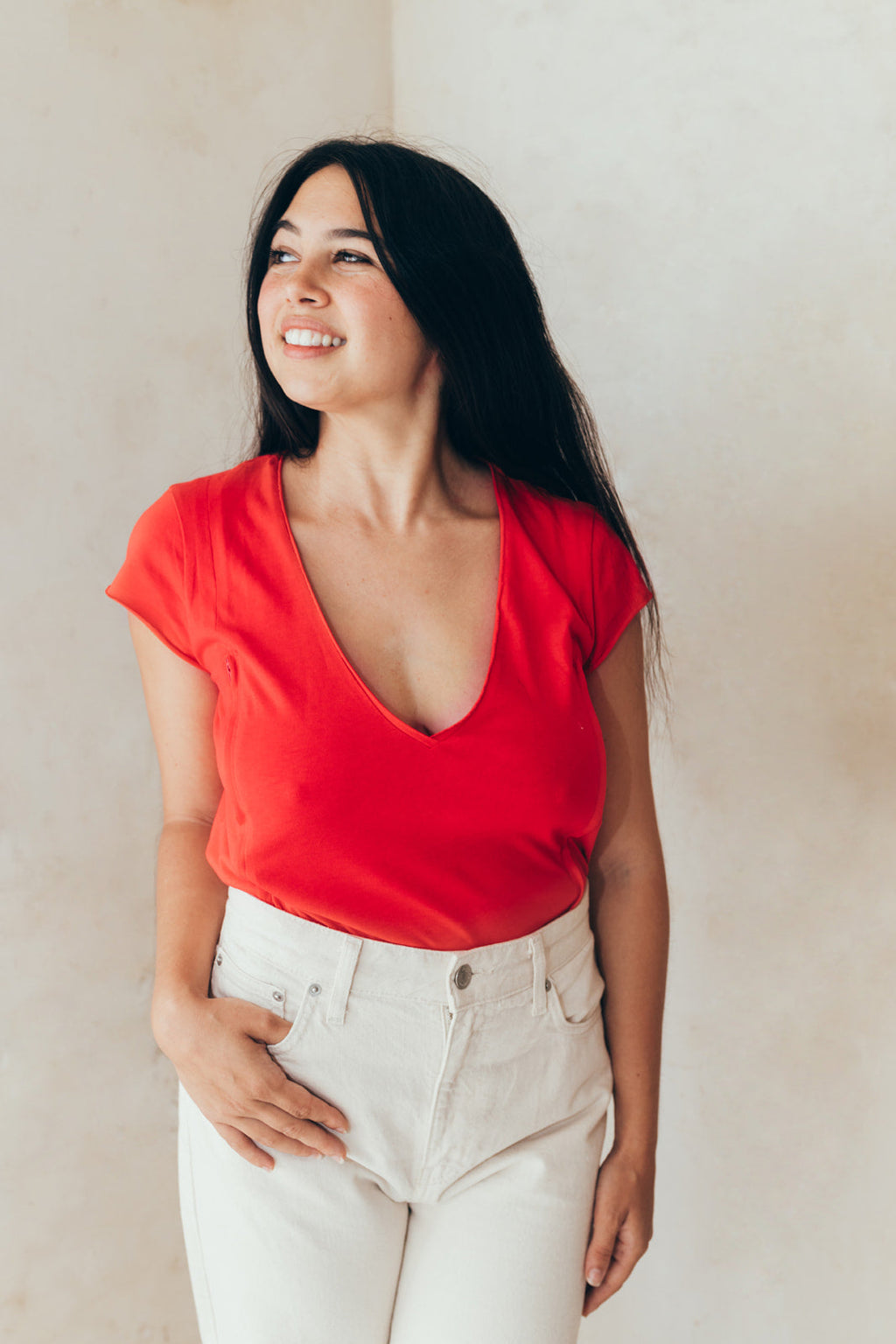 T-Shirt D'Allaitement Rouge