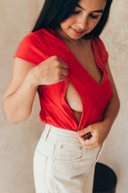 T-Shirt D'Allaitement Rouge