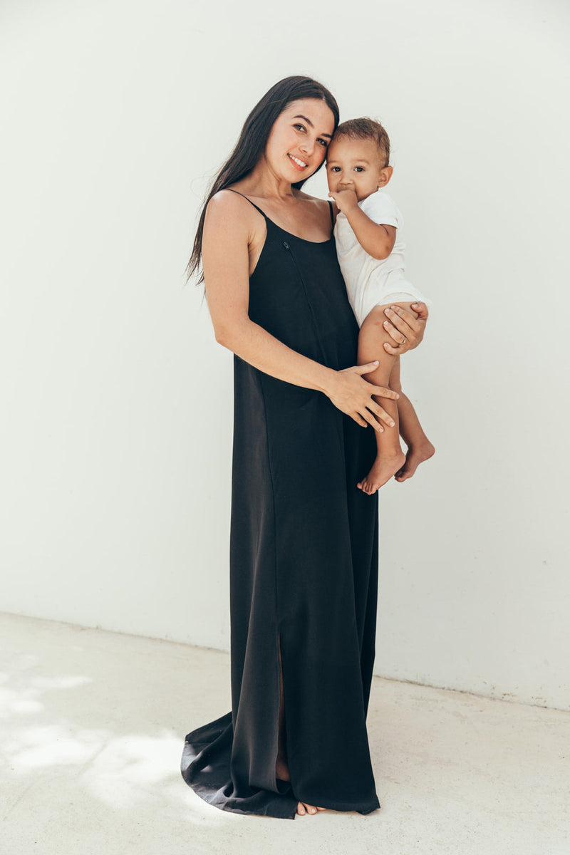 Robe D'Allaitement India Noir - Femme