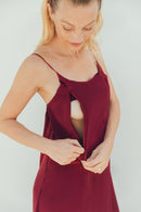 Robe D'Allaitement India Bordeaux - Femme