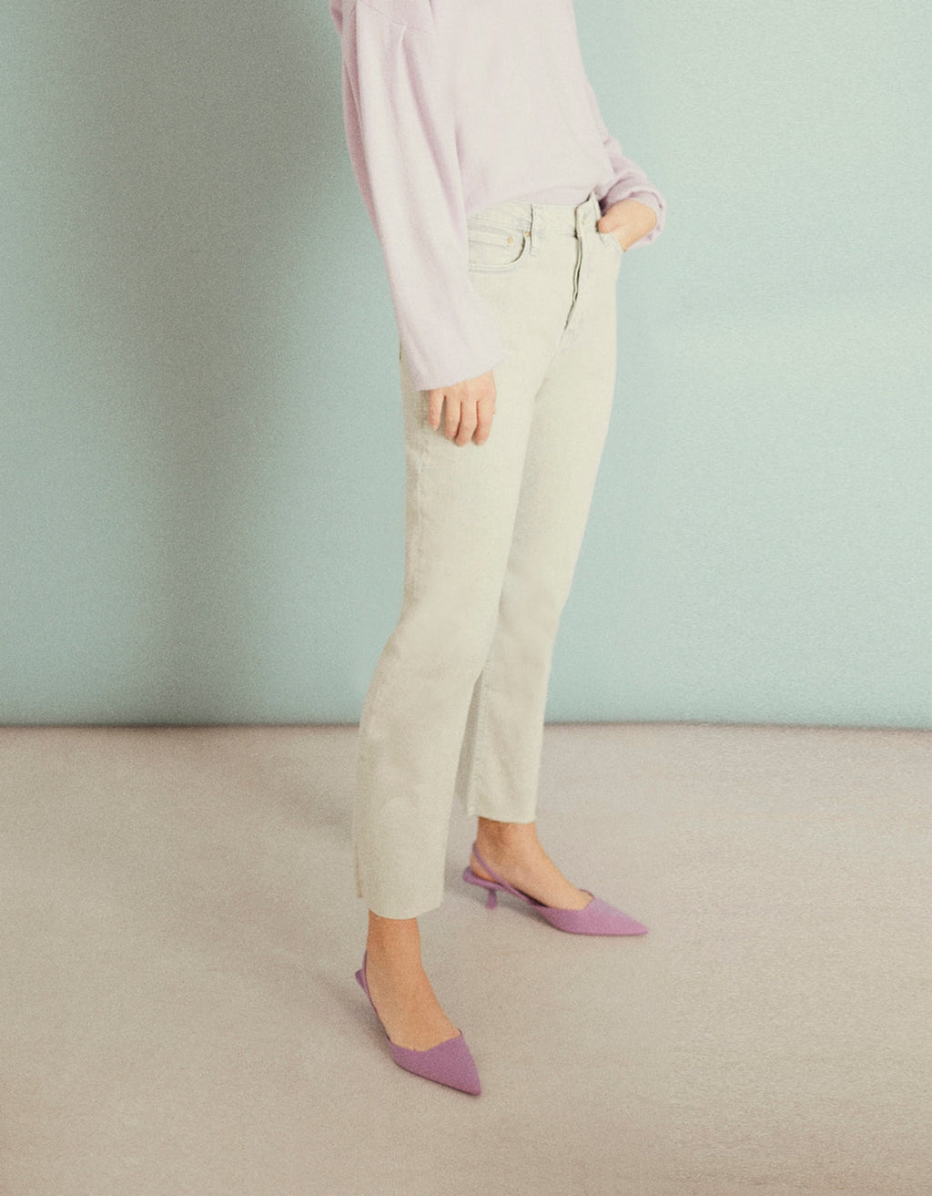 Pantalon Highwaist Milo Color - Milky Green - Femme