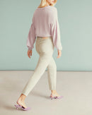 Pantalones Milo Color de cintura alta - Verde lechoso - Mujer