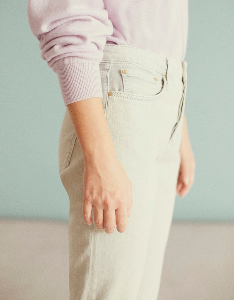 Pantalones Milo Color de cintura alta - Verde lechoso - Mujer