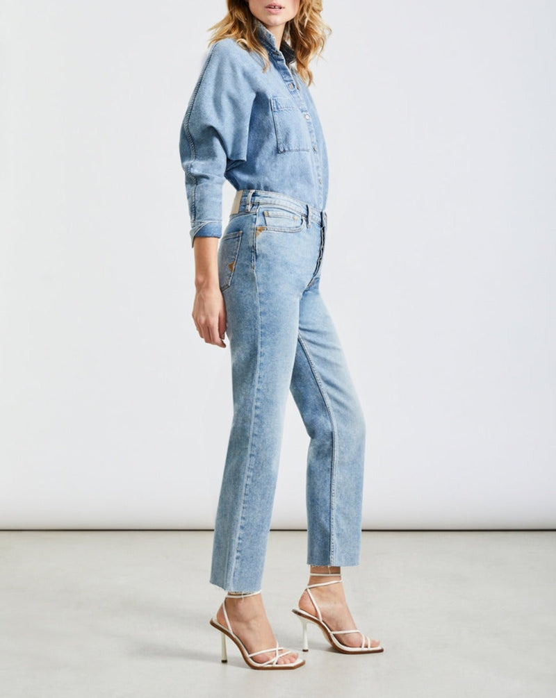 Jeans Milo de cintura alta - Denim V-438 - Mujer