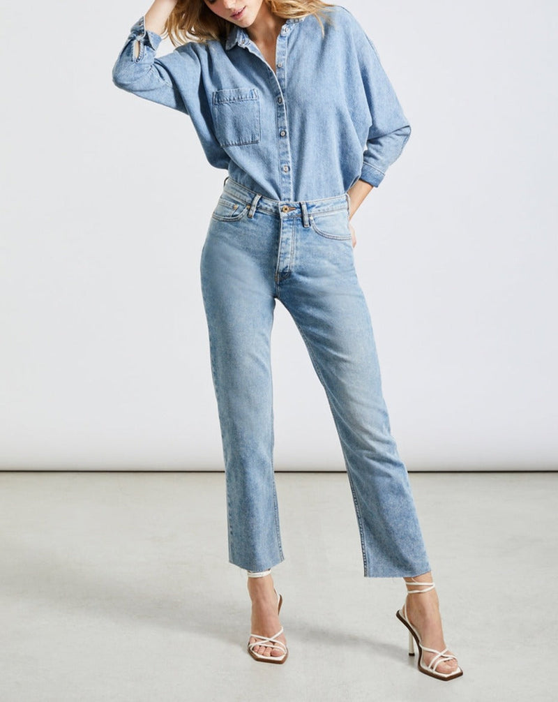 Jeans Milo de cintura alta - Denim V-438 - Mujer