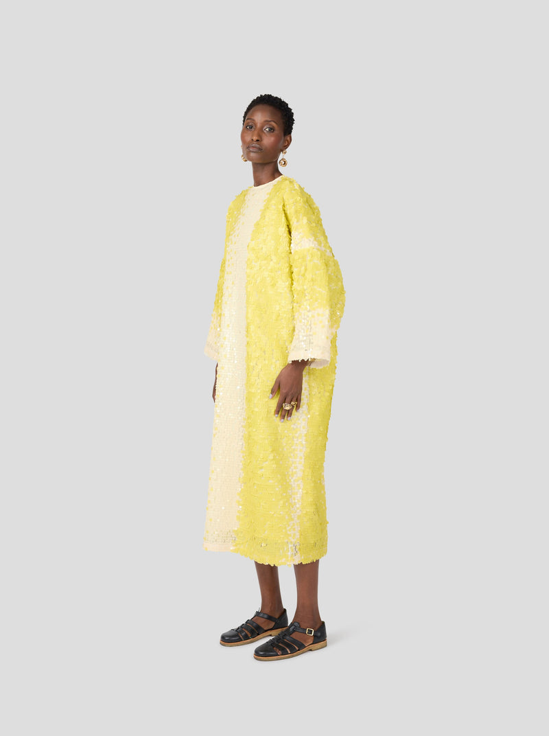 Robe Milo À Sequins Jaune Meringue