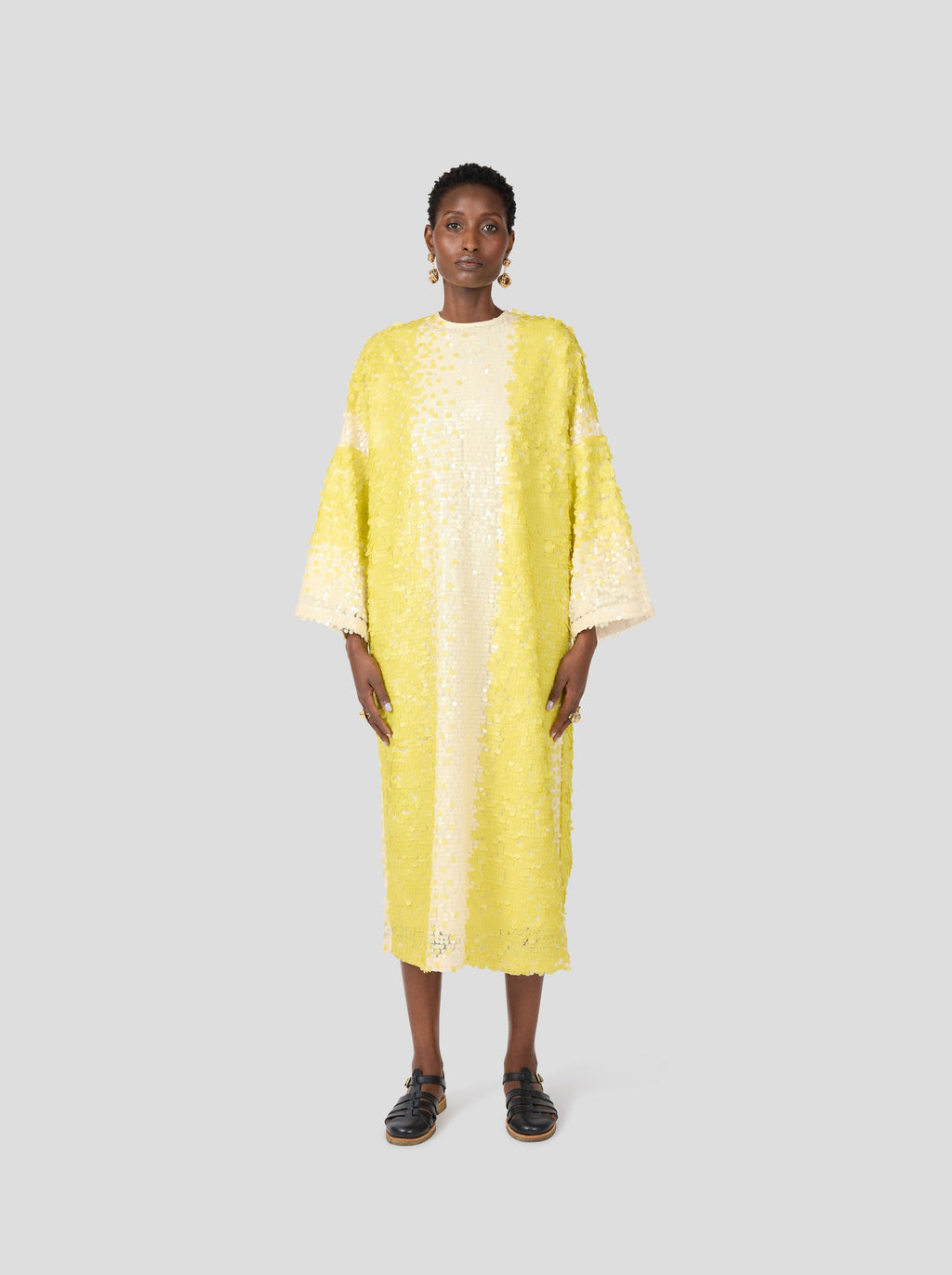 Robe Milo À Sequins Jaune Meringue