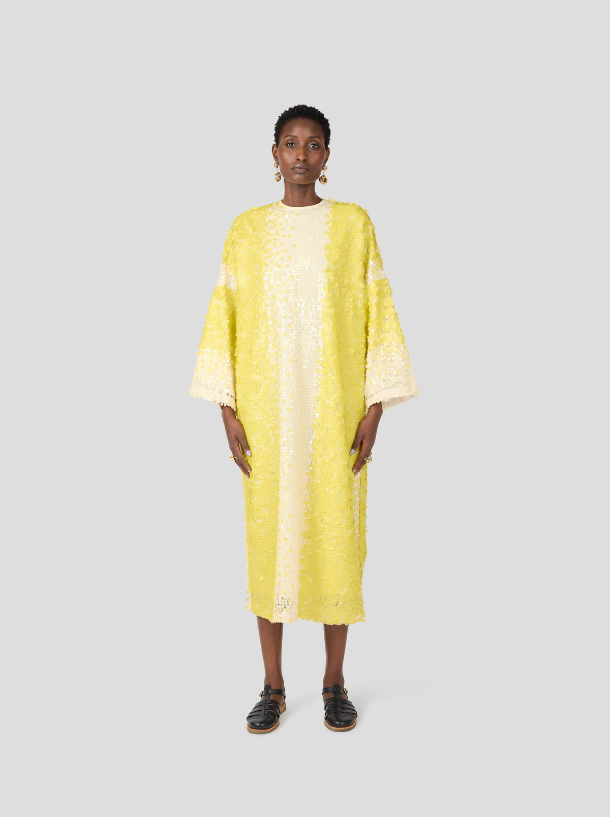 Robe Milo À Sequins Jaune Meringue