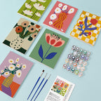 Mini Peinture Par Numéros 15X20Cm (6 Pièces) - Vases Floraux Abstraits