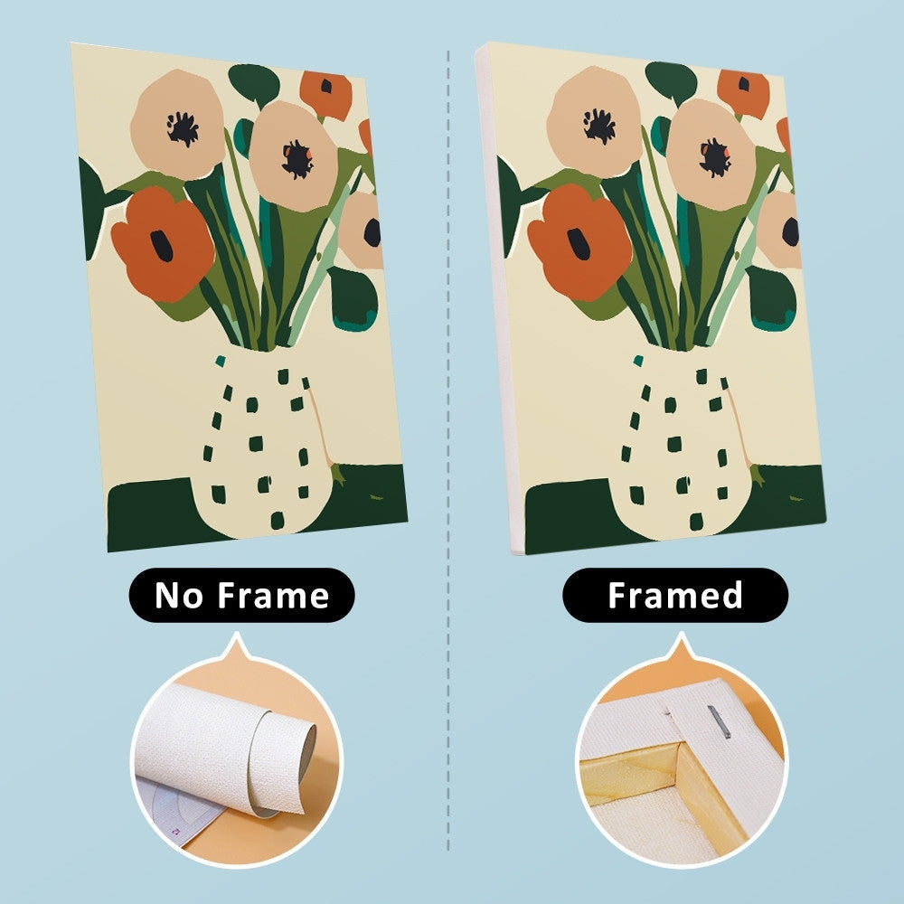 Mini Peinture Par Numéros 15X20Cm (6 Pièces) - Vases Floraux Abstraits