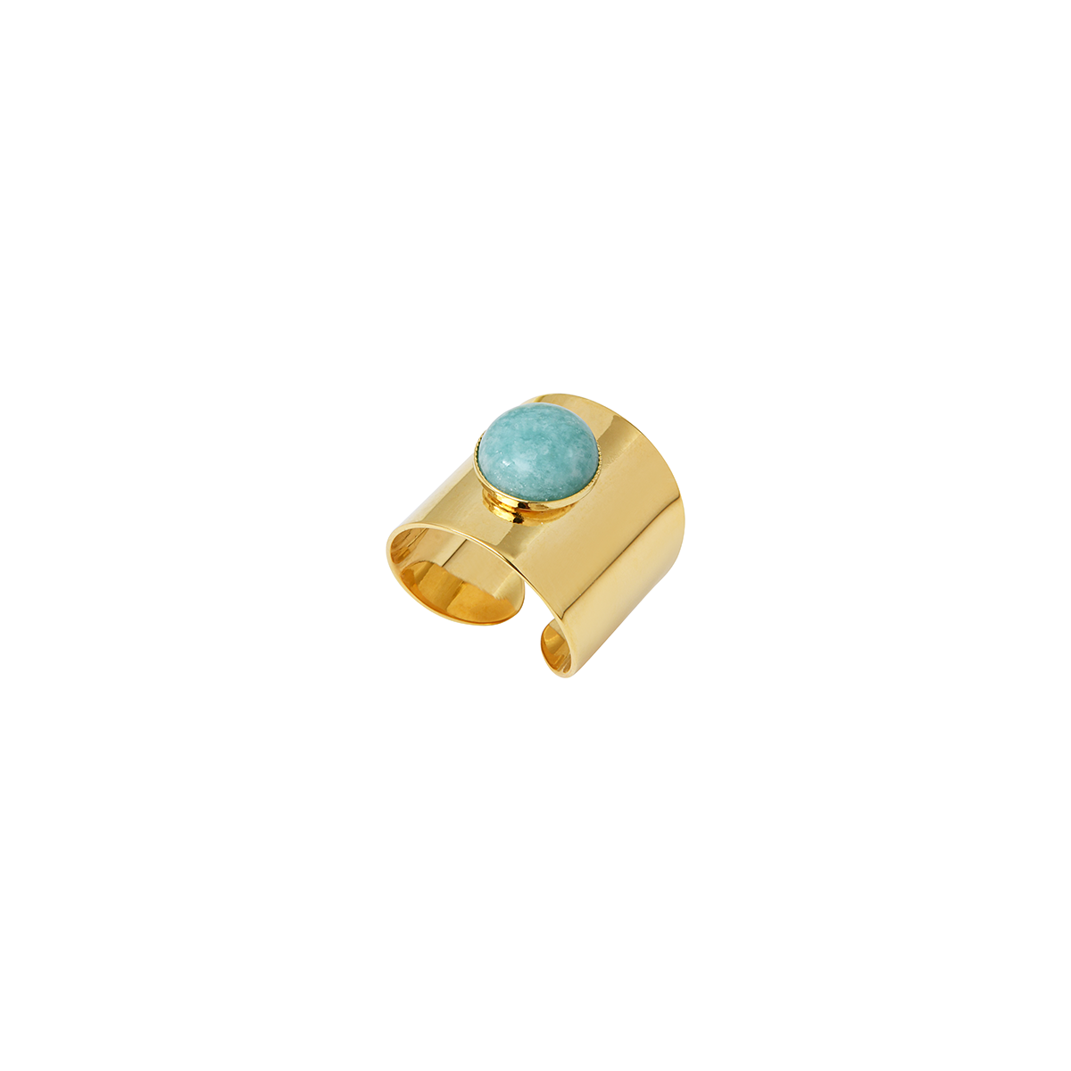 Gold Minimal Amazonite Ring