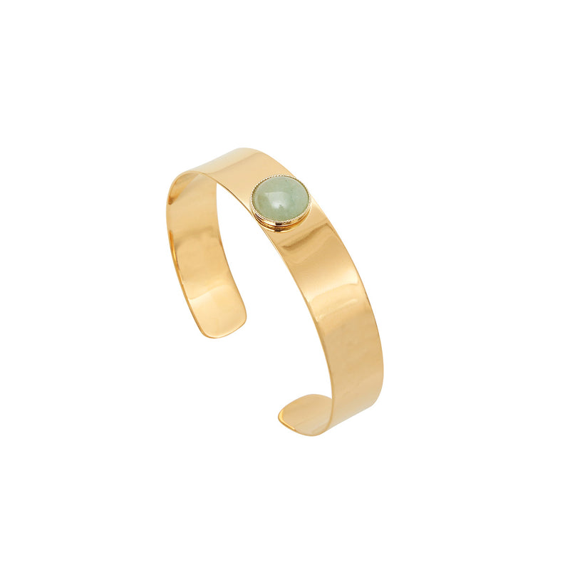 Manchette Dorée Minimal Aventurine