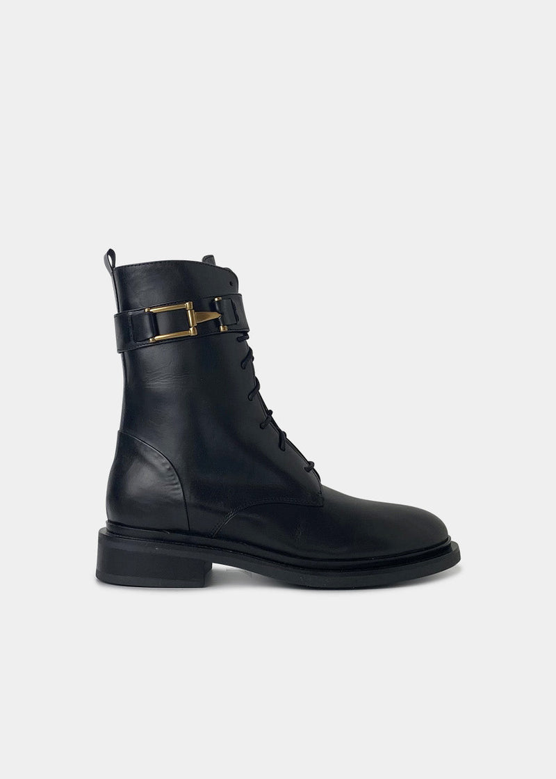 Boots Lacets Ann Tuil Minimun - Cuir Noir