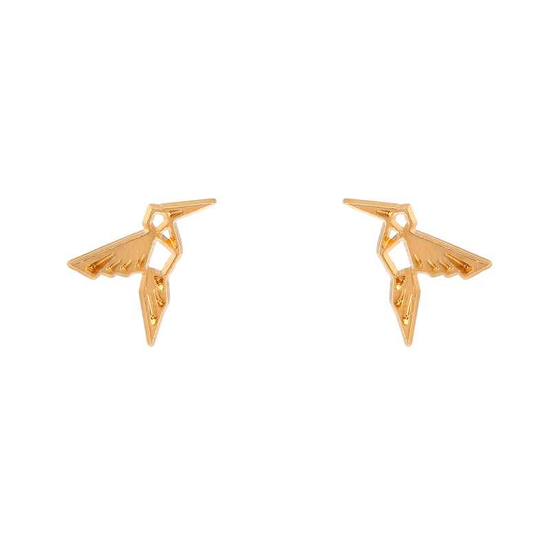 Boucles D'Oreilles Mini Colibri Doré