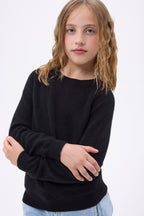Pull Col Rond Enfant Mini - Noir - Enfant