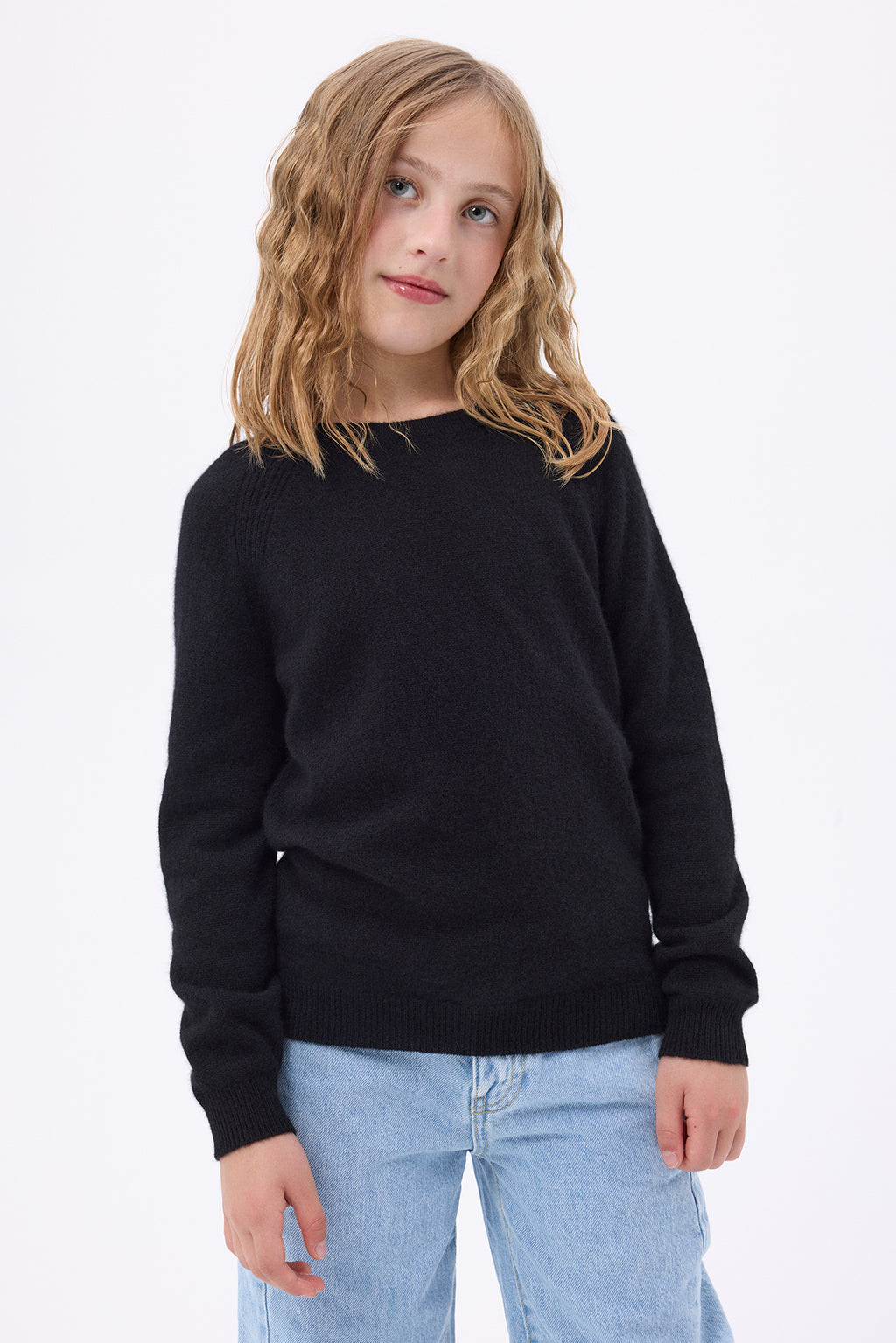 Pull Col Rond Enfant Mini - Noir - Enfant