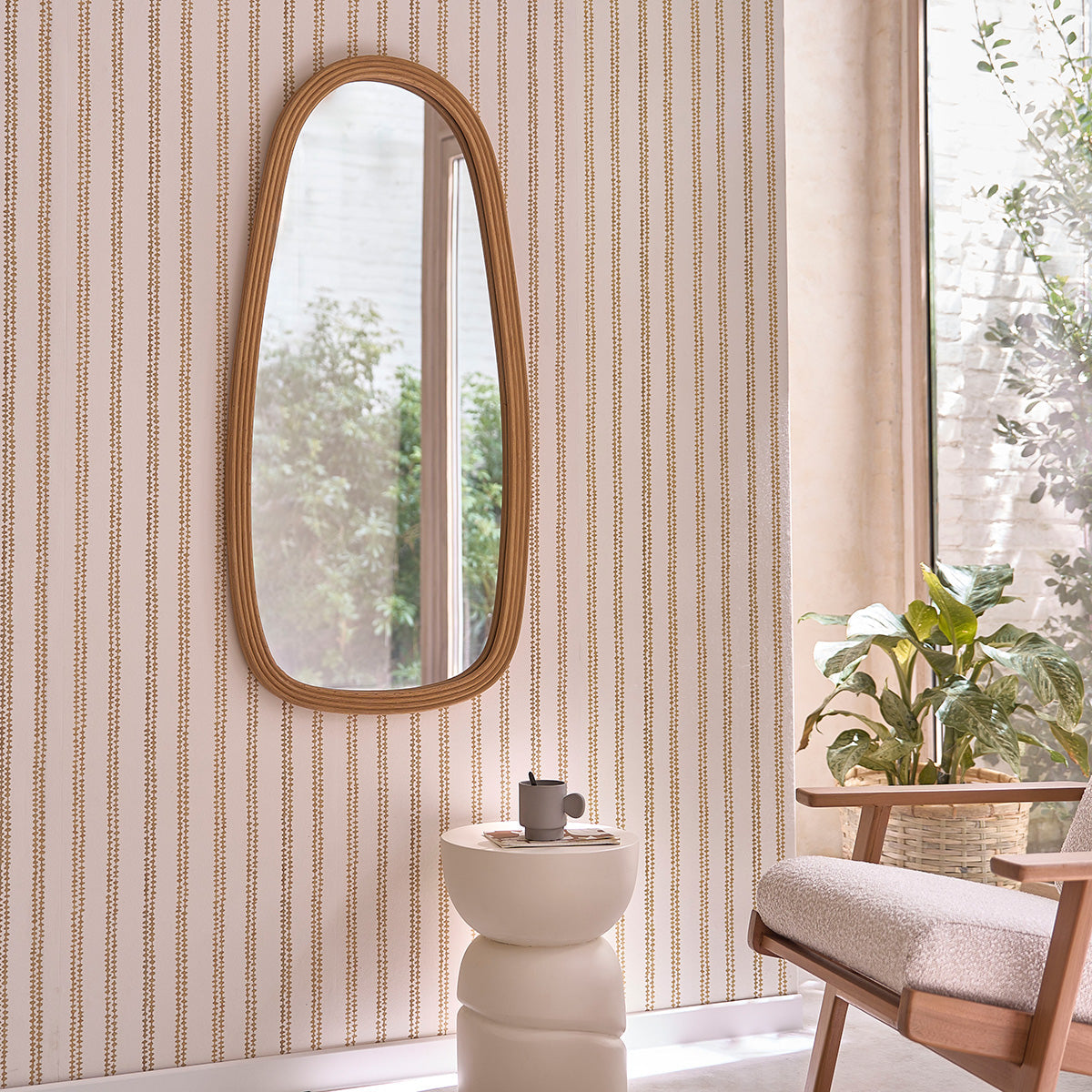 Leon - Lustro - Rattan - Naturalny