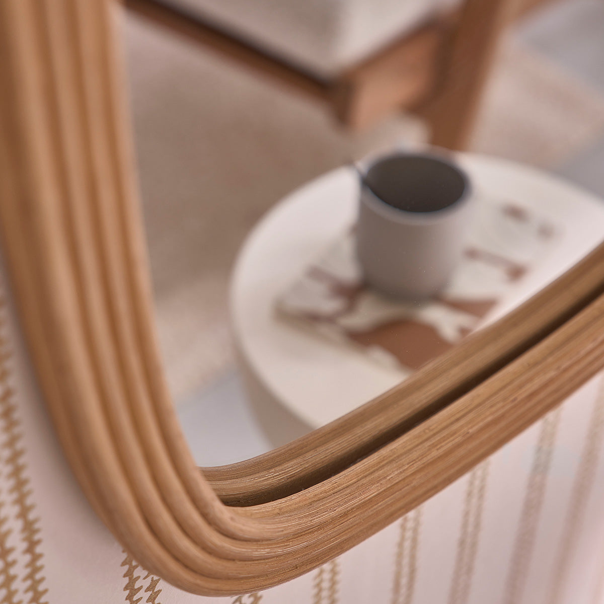 Leon - Lustro - Rattan - Naturalny