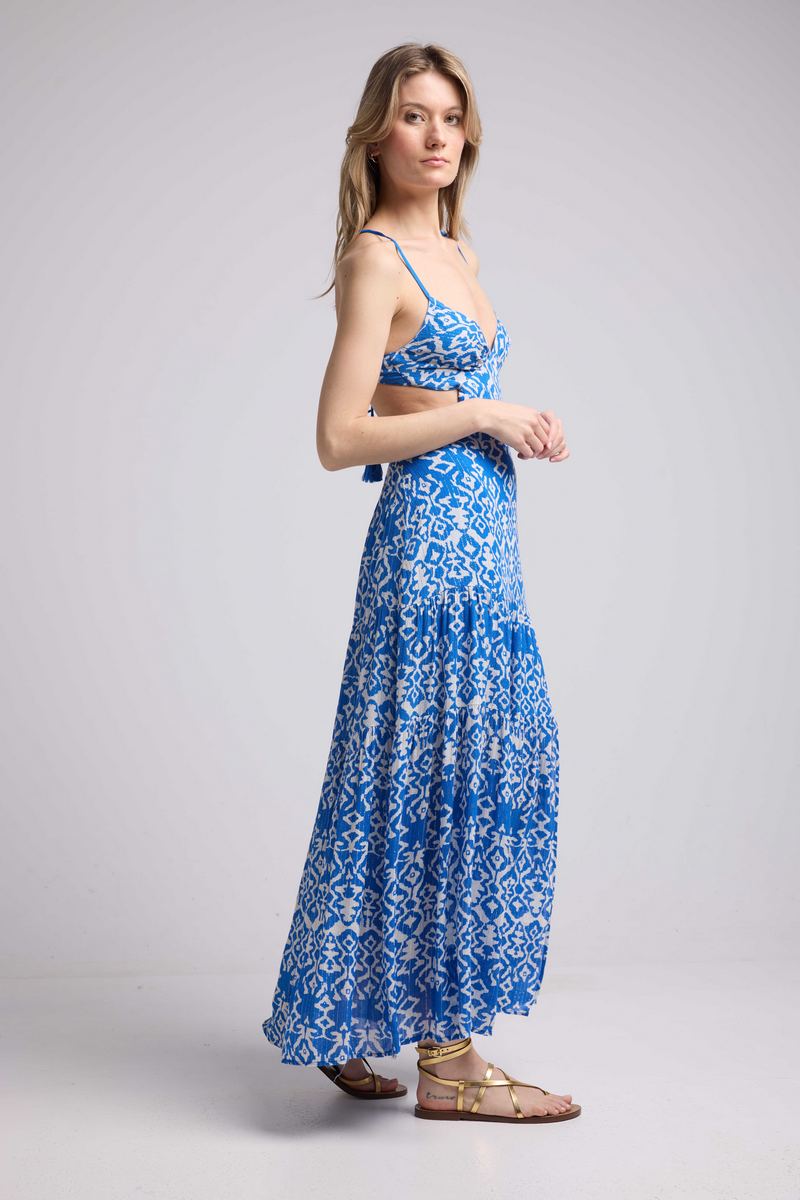 Robe Longue Bretelles - Bleu