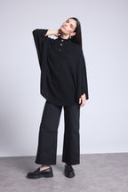 Poncho Boutons Dores Miranda - Noir - Femme