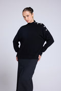 Pull Col Montant A Bijoux Miranda - Noir - Femme