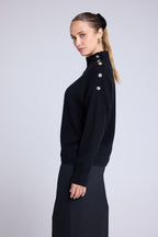 Pull Col Montant A Bijoux Miranda - Noir - Femme