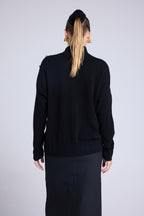 Pull Col Montant A Bijoux Miranda - Noir - Femme