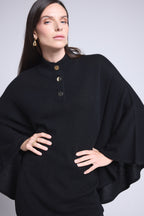 Poncho Boutons Dores Miranda - Noir - Femme