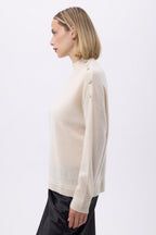 Pull Col Montant A Bijoux Miranda - Blanc - Femme