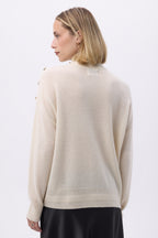 Pull Col Montant A Bijoux Miranda - Blanc - Femme