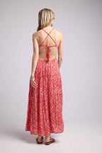 Vestido Largo con Tirantes - Rojo