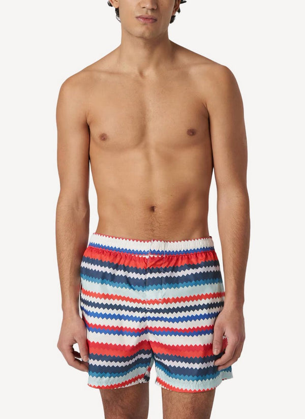 Maillot De Bain Regular Swimsuit - Orange, Sky, Blue And Red