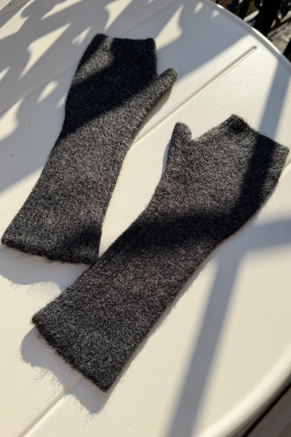 Alexia Fingerless Gloves - Charcoal Grey