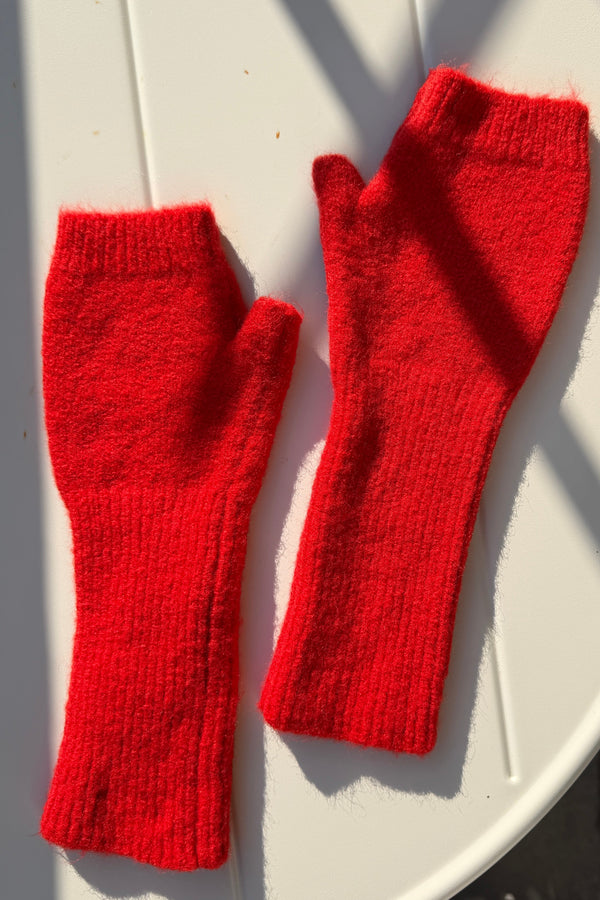 Alexia Fingerless Gloves - Red