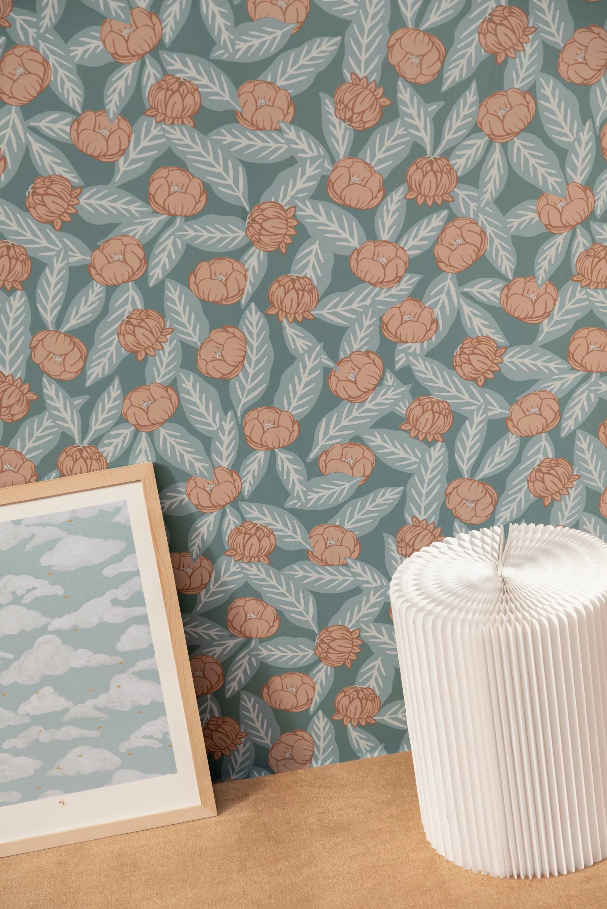 Wallpaper - Simone - Pond Green