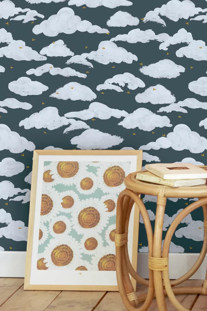 Papier peint - Colette - Bleu Tempête