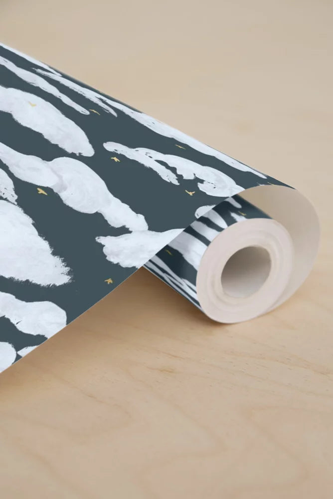 Papier peint - Colette - Bleu Tempête