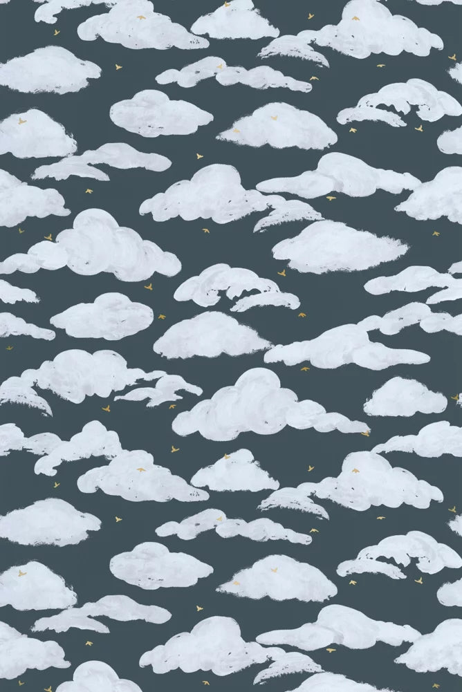Papier peint - Colette - Bleu Tempête